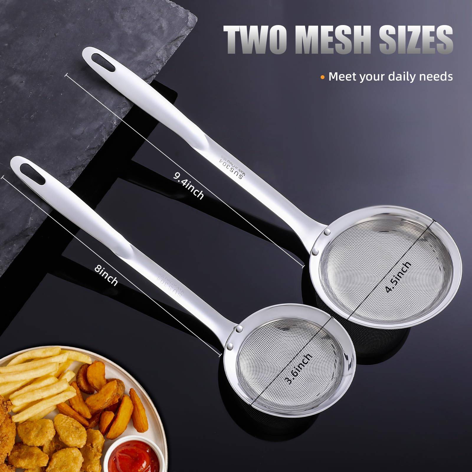 Multi-Purpose Stainless Steel Kitchen Strainer - Durable 3