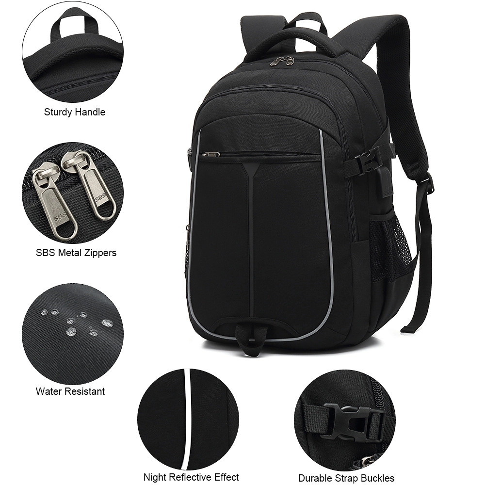 Outdoor Business Travel Backpacks with USB Charging Port 7