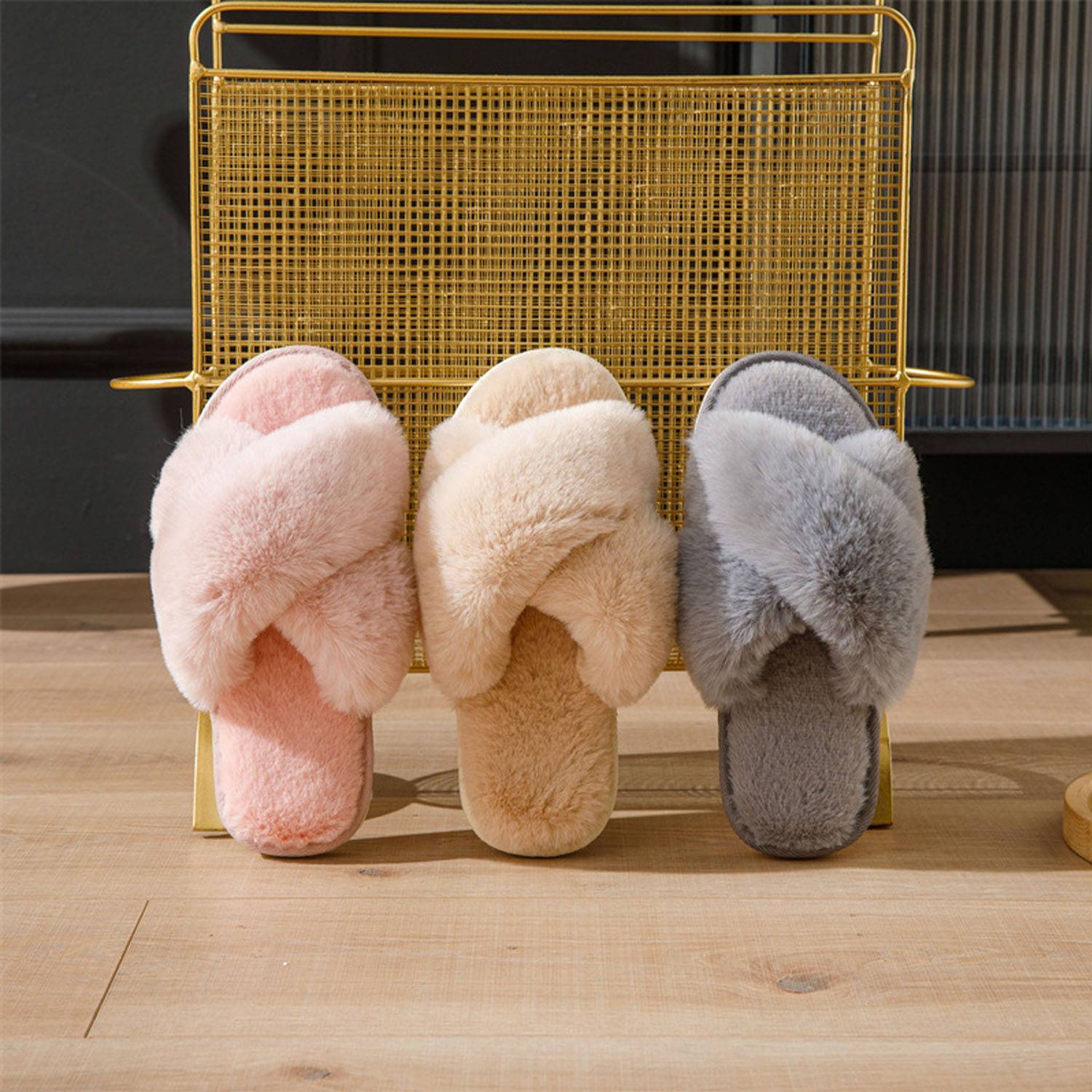 Winter Soft Plush Cozy Open Toe Slippers 2
