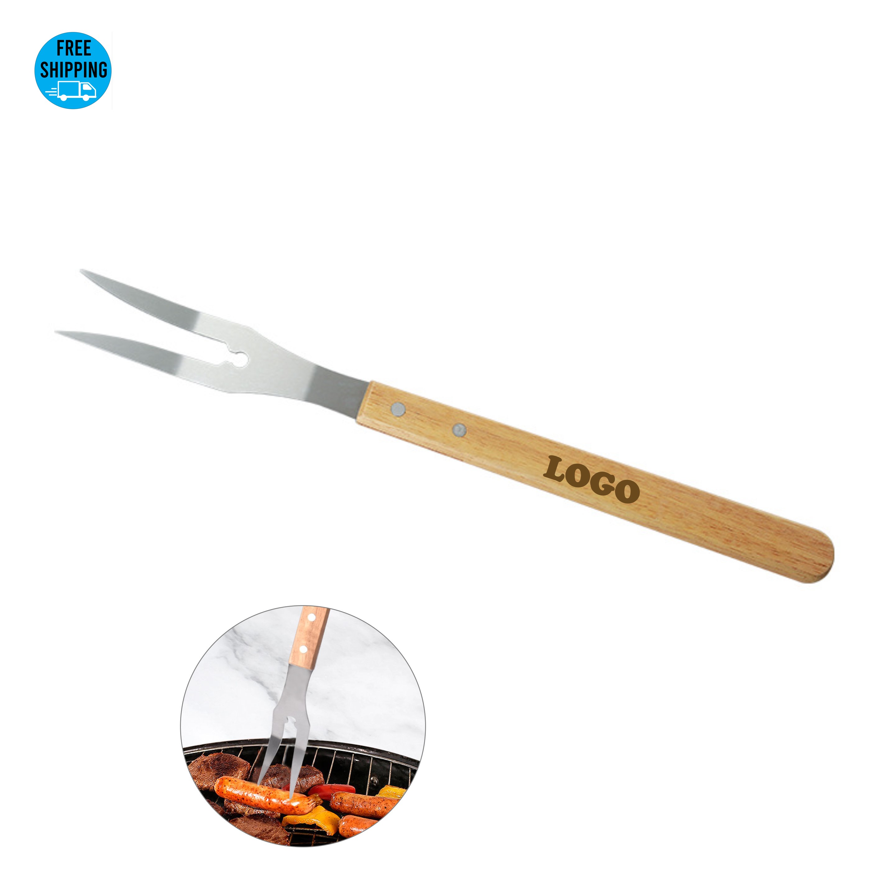 BBQ Fork with Wood Handle 2