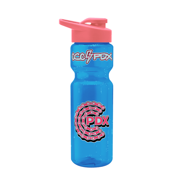 Blazer 28oz Transparent Bike Bottle w/Drink-thru Lid 2396