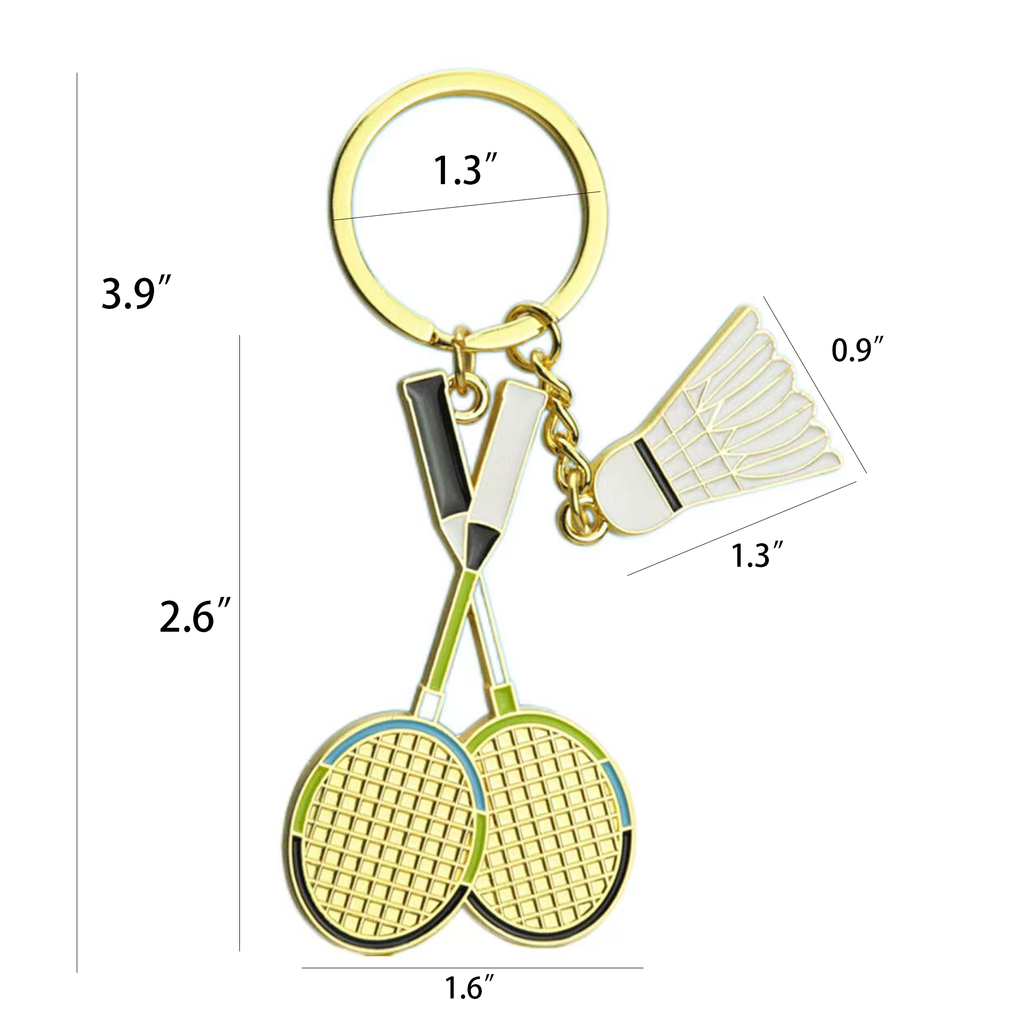 Feathered Racket Key Fob 3