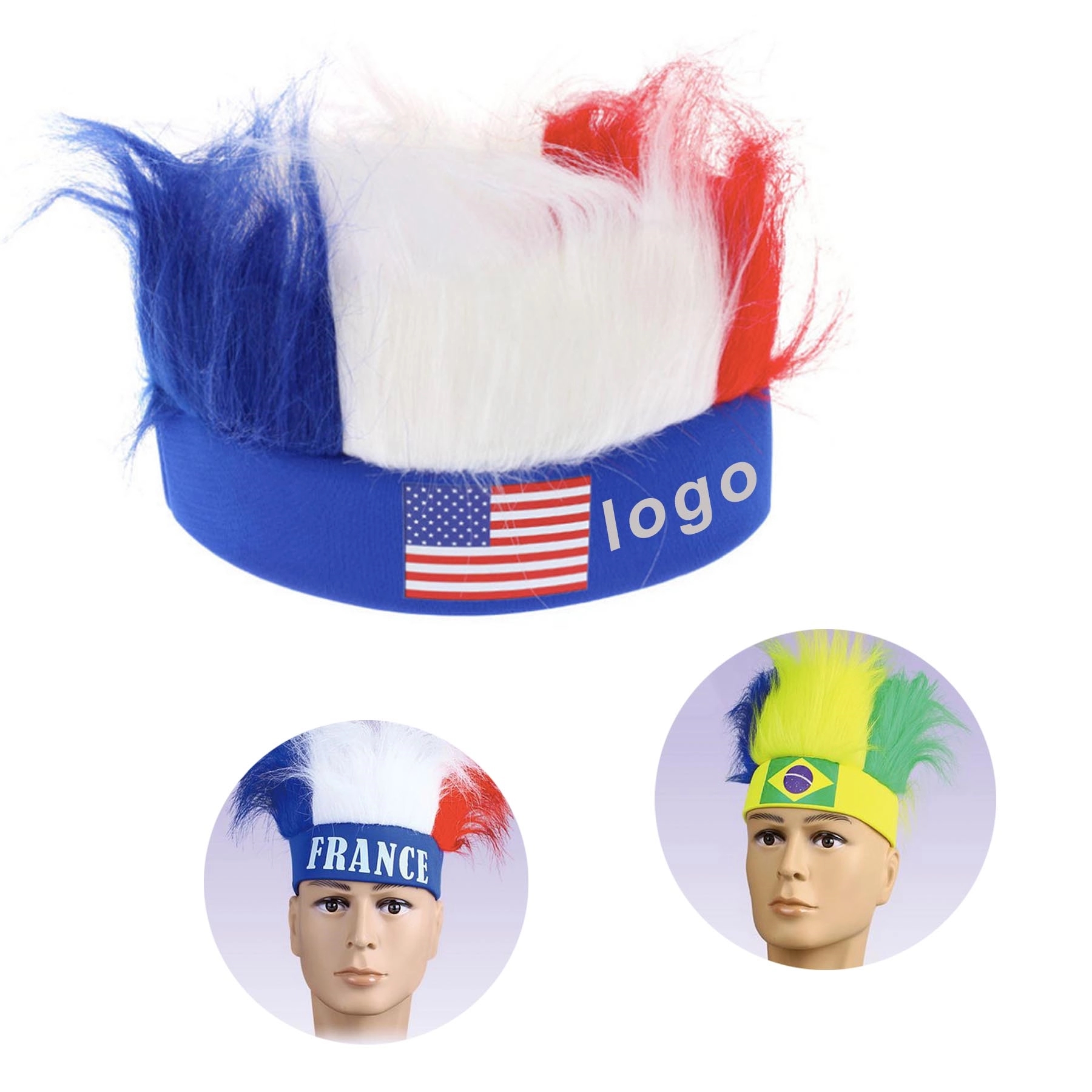 Custom World Cup Soccer Fan Wig Headband 2