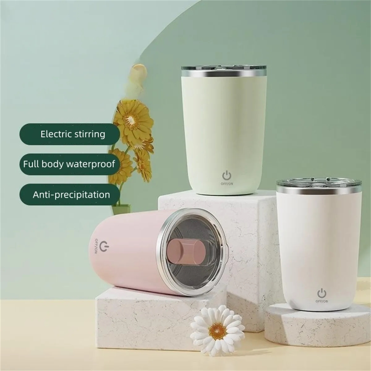 12oz Magnetic Stirring Coffee Mug 4