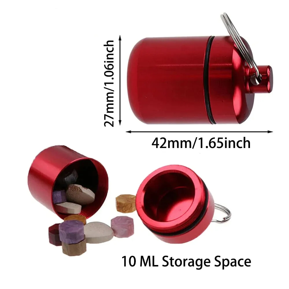 Waterproof Aluminum Pill Box with Keychain 7