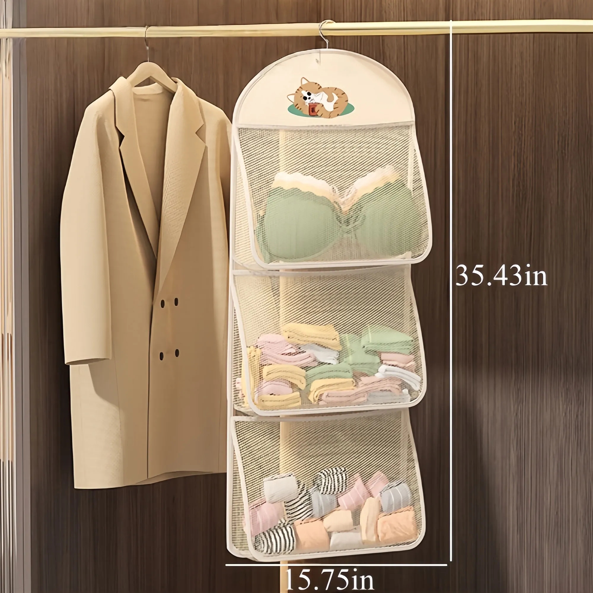 Multifunctional Mesh Hanging Storage Organizer For Underwear 2