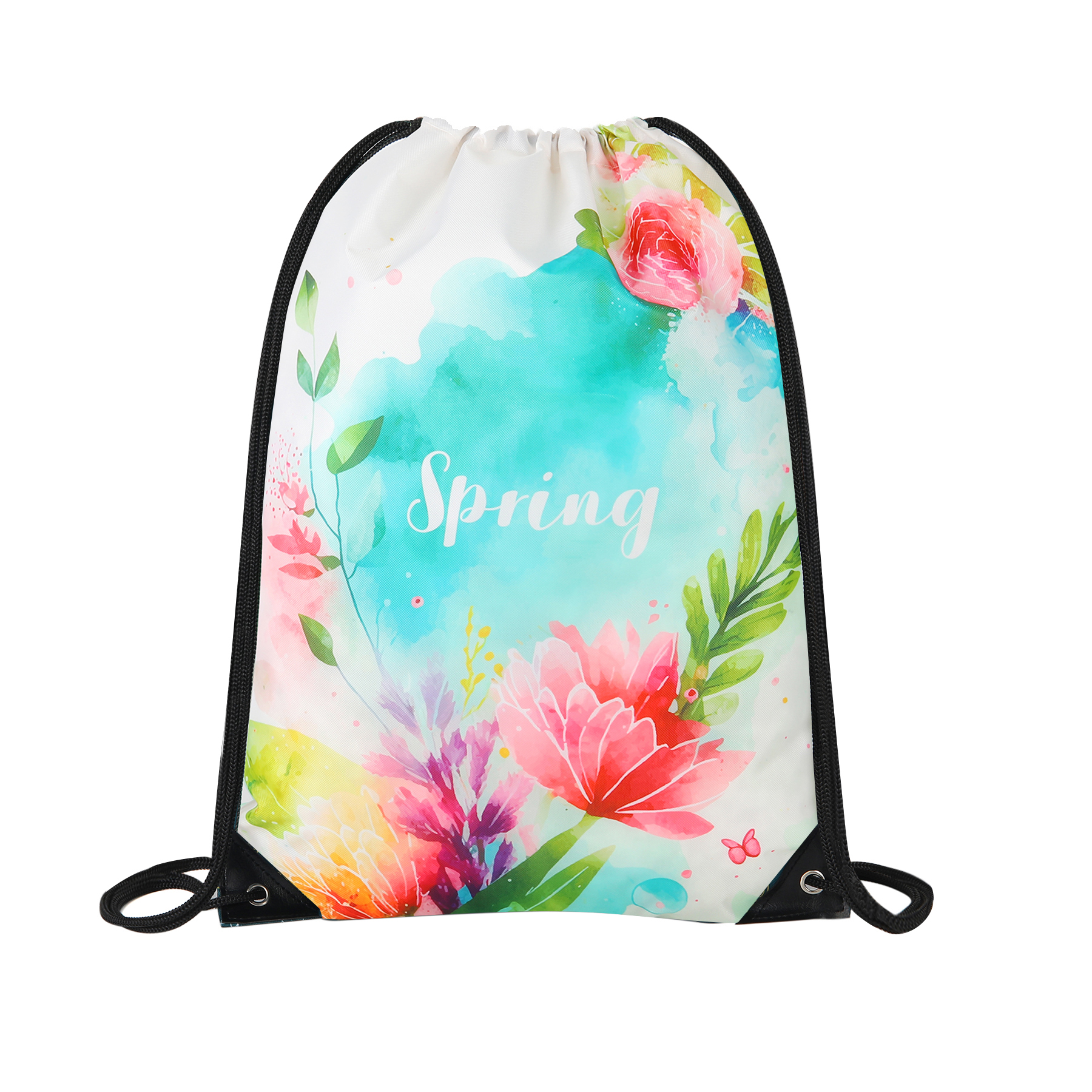 420D Heavy Duty Dye Sublimation Drawstring Backpack 2