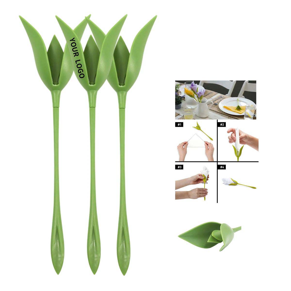 ABS Napkin Holder with Floral Folding Design 3