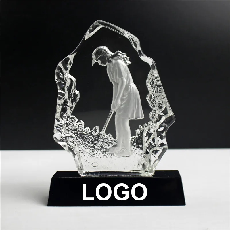 Crystal Golf Player Trophy 6