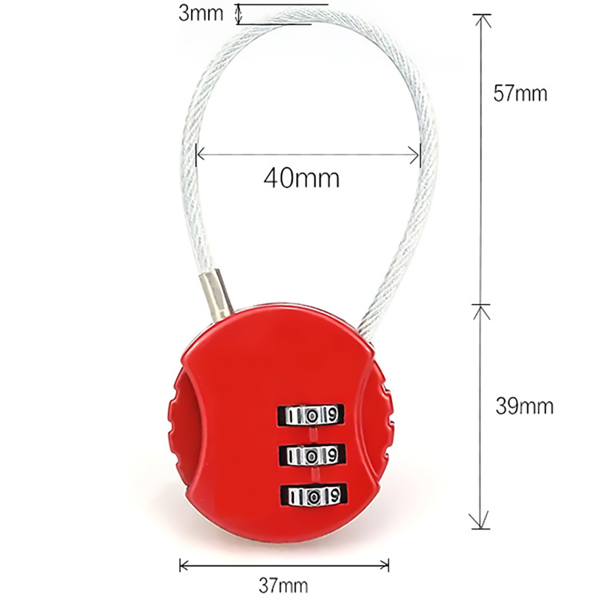 Alloy Combination Lock w/Cord 3