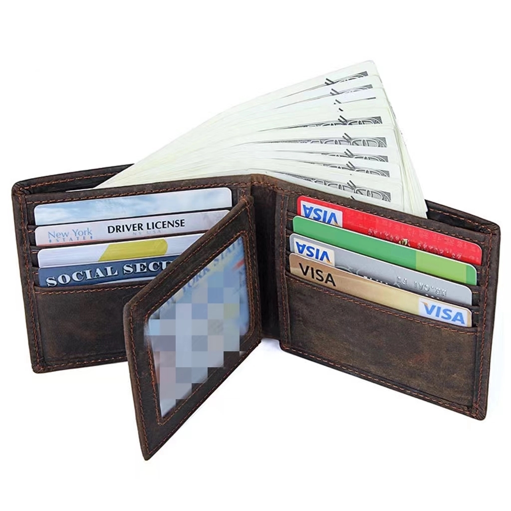 Custom Vintage Genuine Leather Wallet For Men Women 2