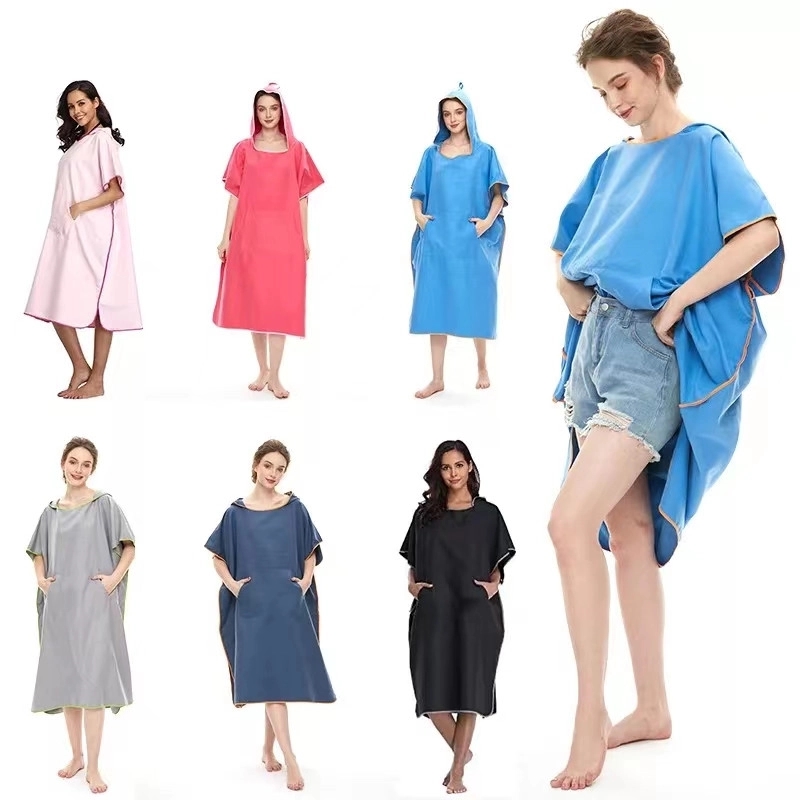 Quick Dry Microfiber Changing Towel Bath Robe Poncho 2
