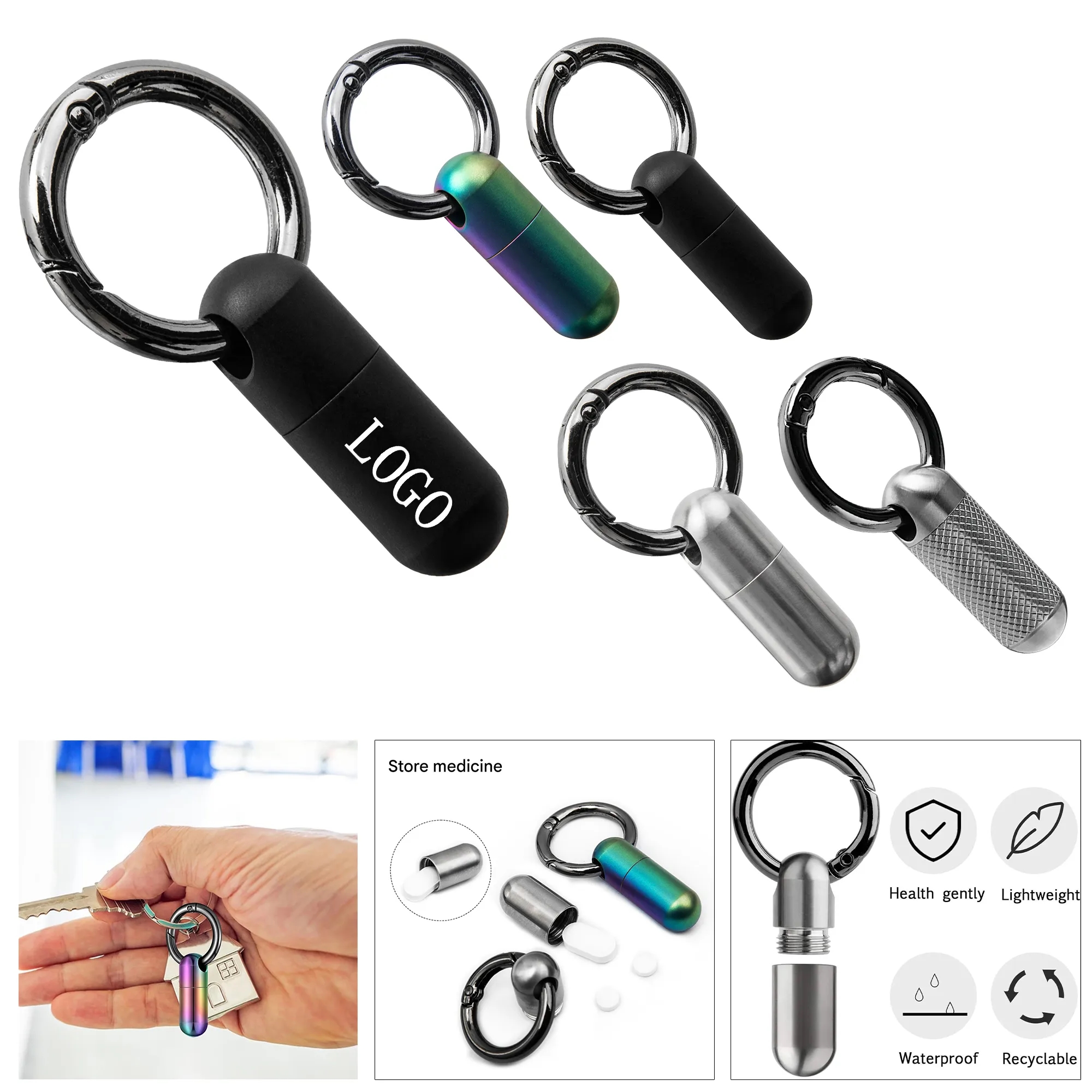 Durable Titanium Portable Pill Box 5