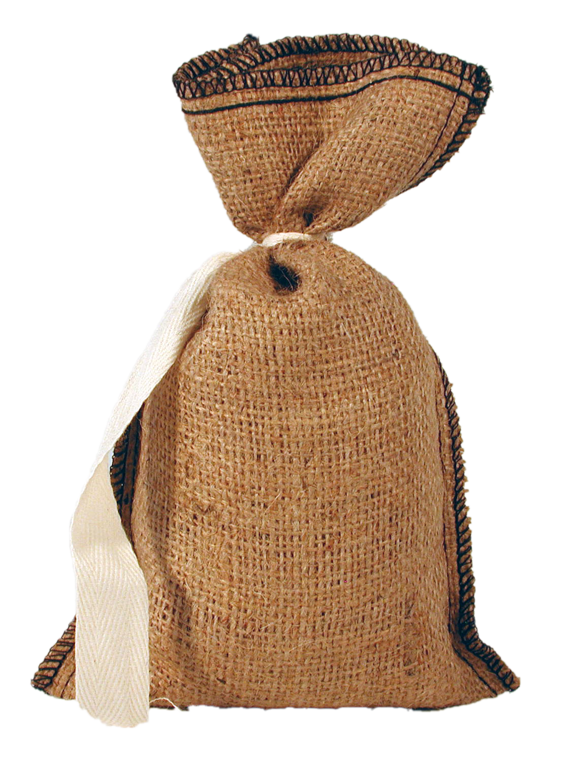 Tiki Burlap/Jute Pouch with Tie 6x10" 1
