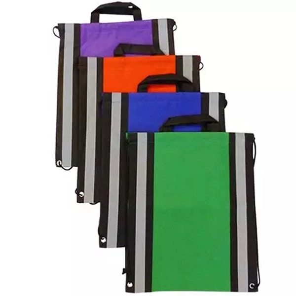 Non-Woven Reflective Drawstring Backpack 4