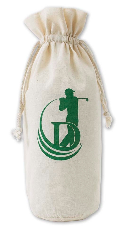 "Weedy" 100% Natural Cotton Drawstring Wine Bag 2