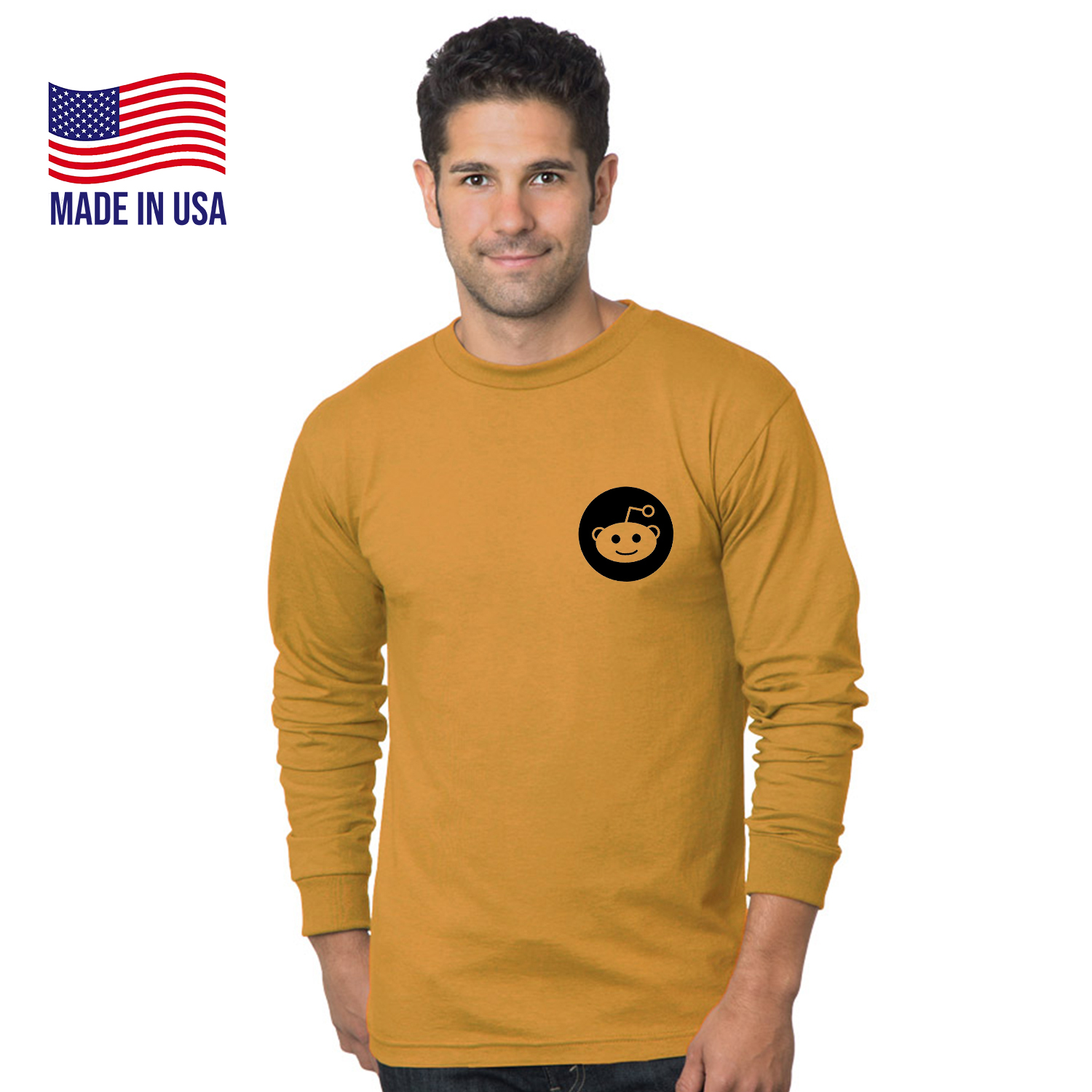 USA-Made Heavyweight Unisex Long Sleeve Crew Tee 2