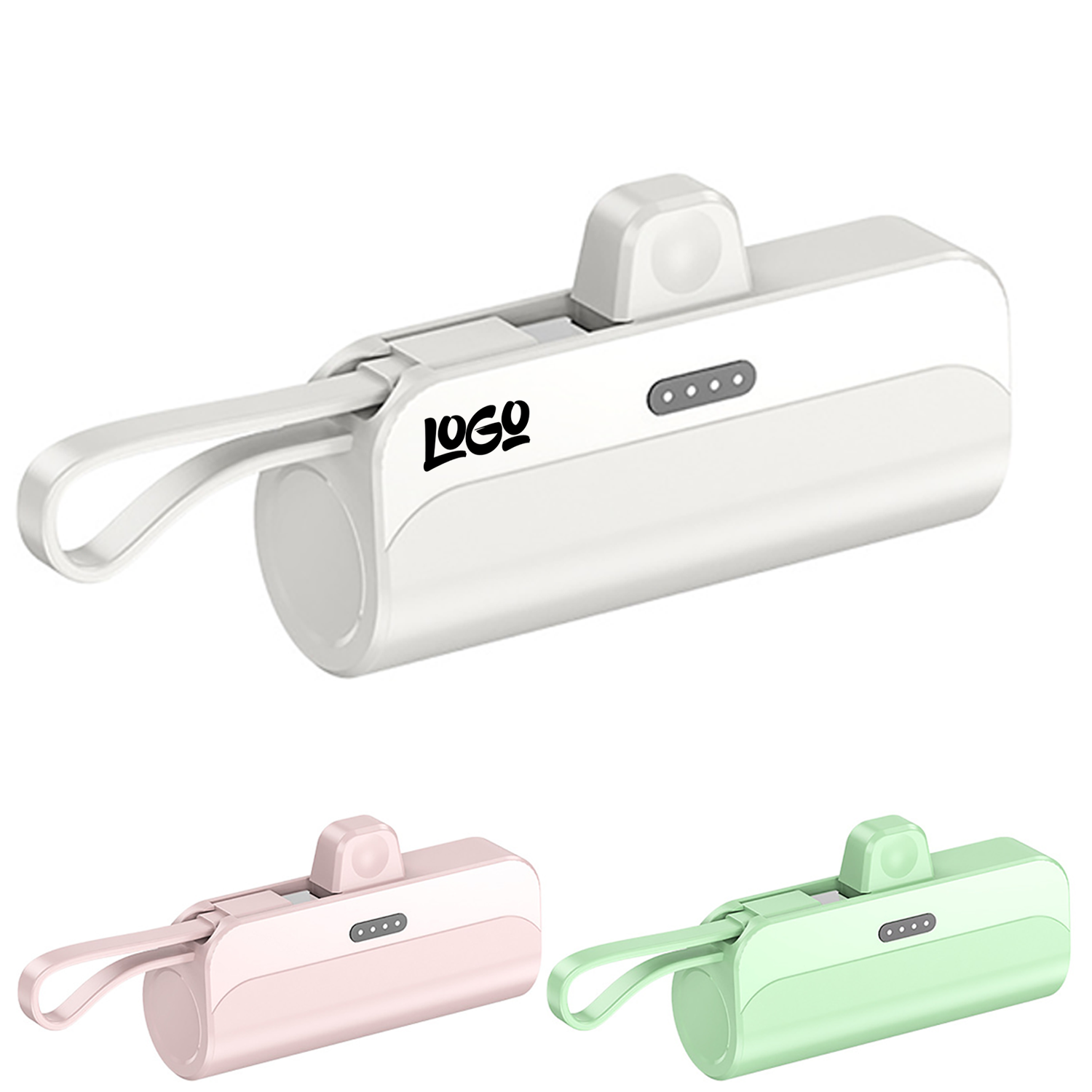 Mini 5000mAh Portable Power Bank w/ Built-in Cable 7