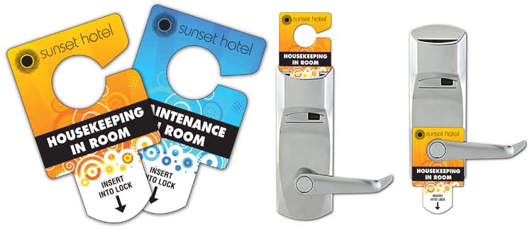 Electronic Door Lock Insert & Doorhanger (2.625x4.375) - UV Inhibiting Laminate - 13 pt. 3