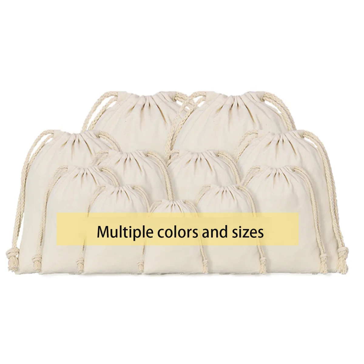 5 Pack Reusable Canvas Drawstring Bag All-Over Printing 2