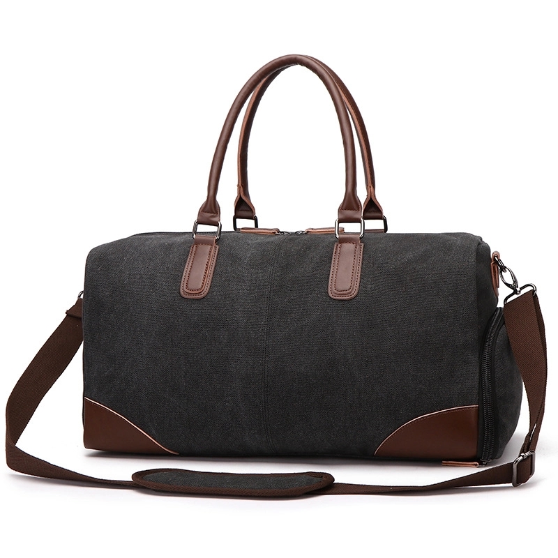 Canvas Travel Tote Bag Fitness Strap Shoe Compartment Design 9