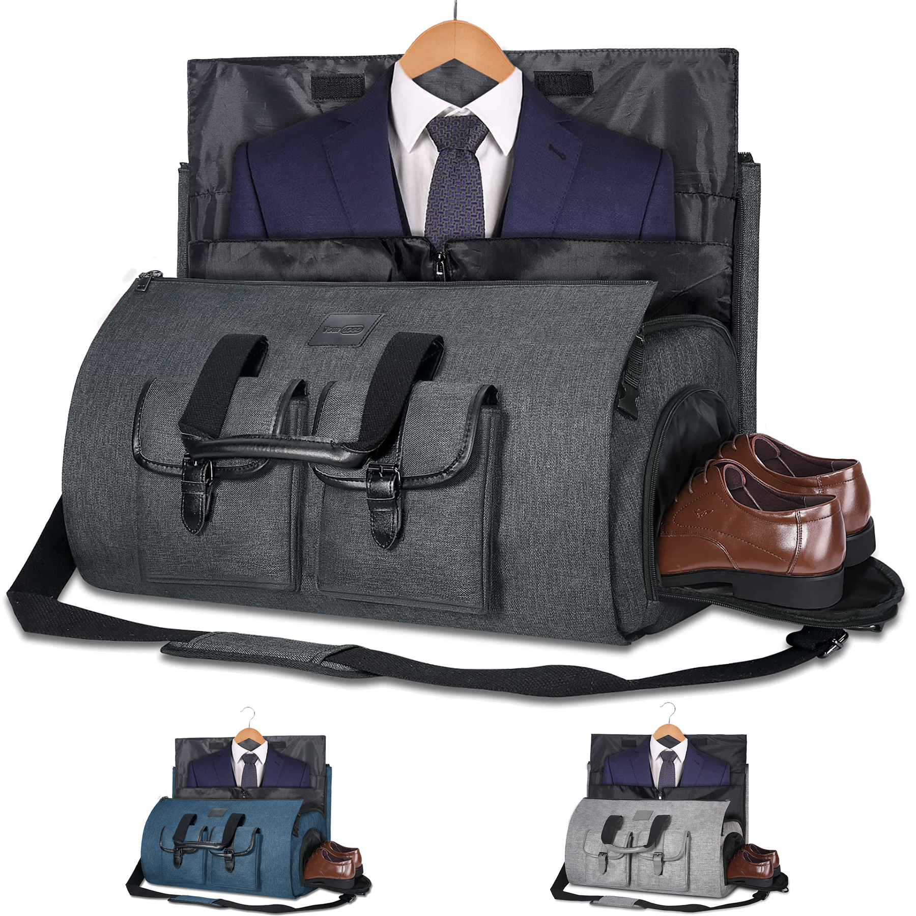 Oxford waterproof Garment Travel Duffel Bag with Shoe Pouch 1