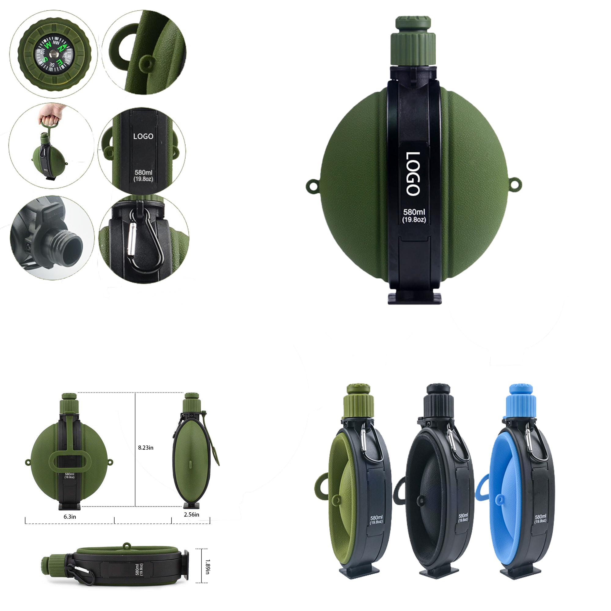 Collapsible Camping Compass Silicone Cup 1