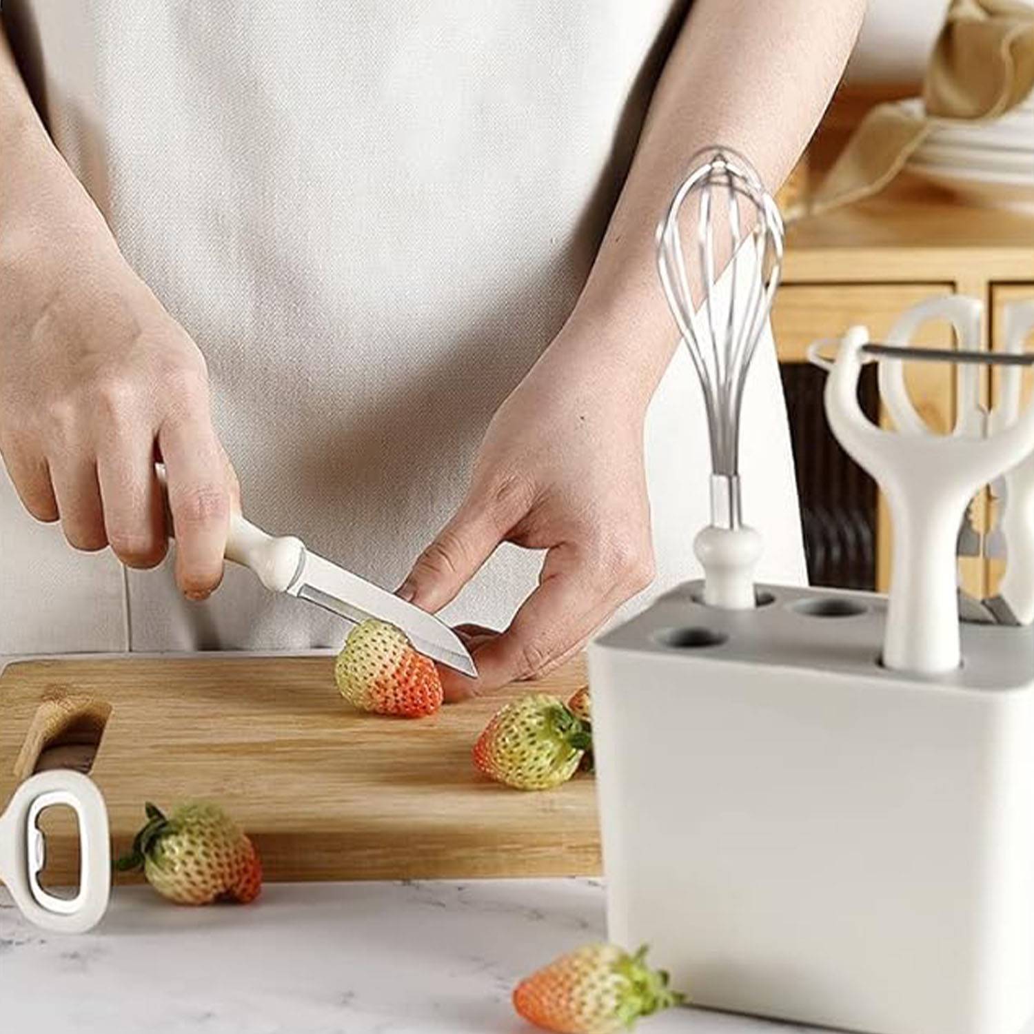6-piece kitchen gadget set with storage stand 6