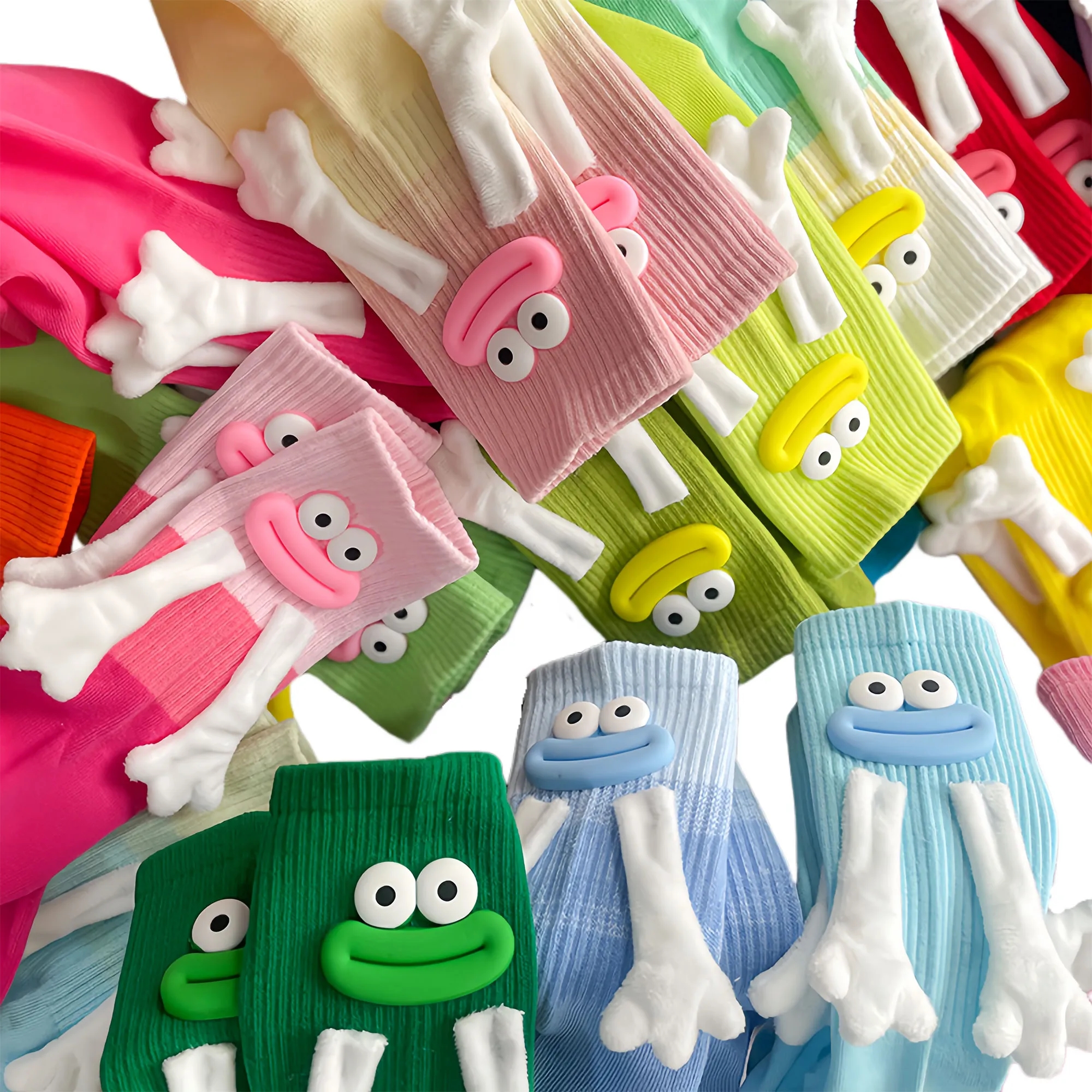 Trendy Cute Candy Ugly Big Mouth Magnetic Mid Calf Socks 7