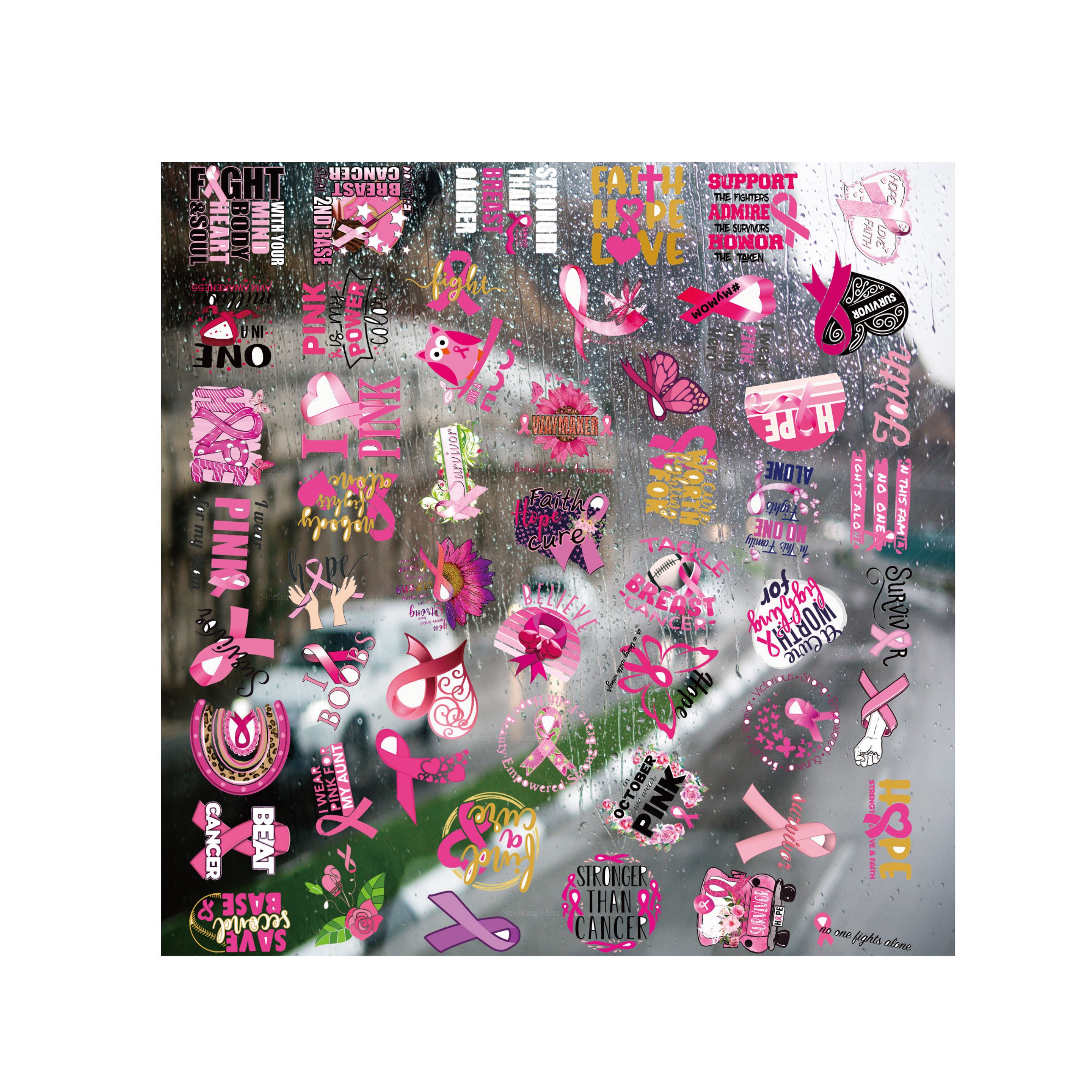 Breast Cancer Awareness Helmet Decal (direct import) 3