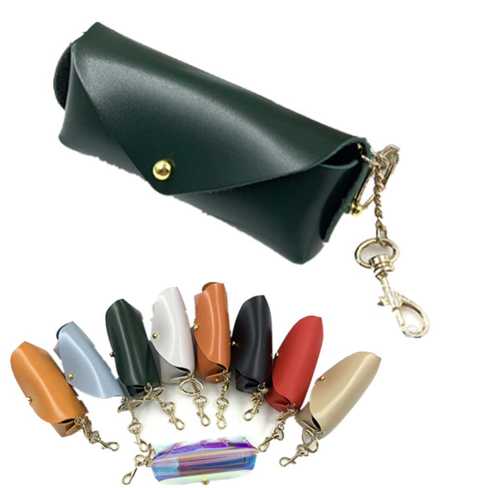 Portable Leather Lipsticks Organizer With Keychain 3