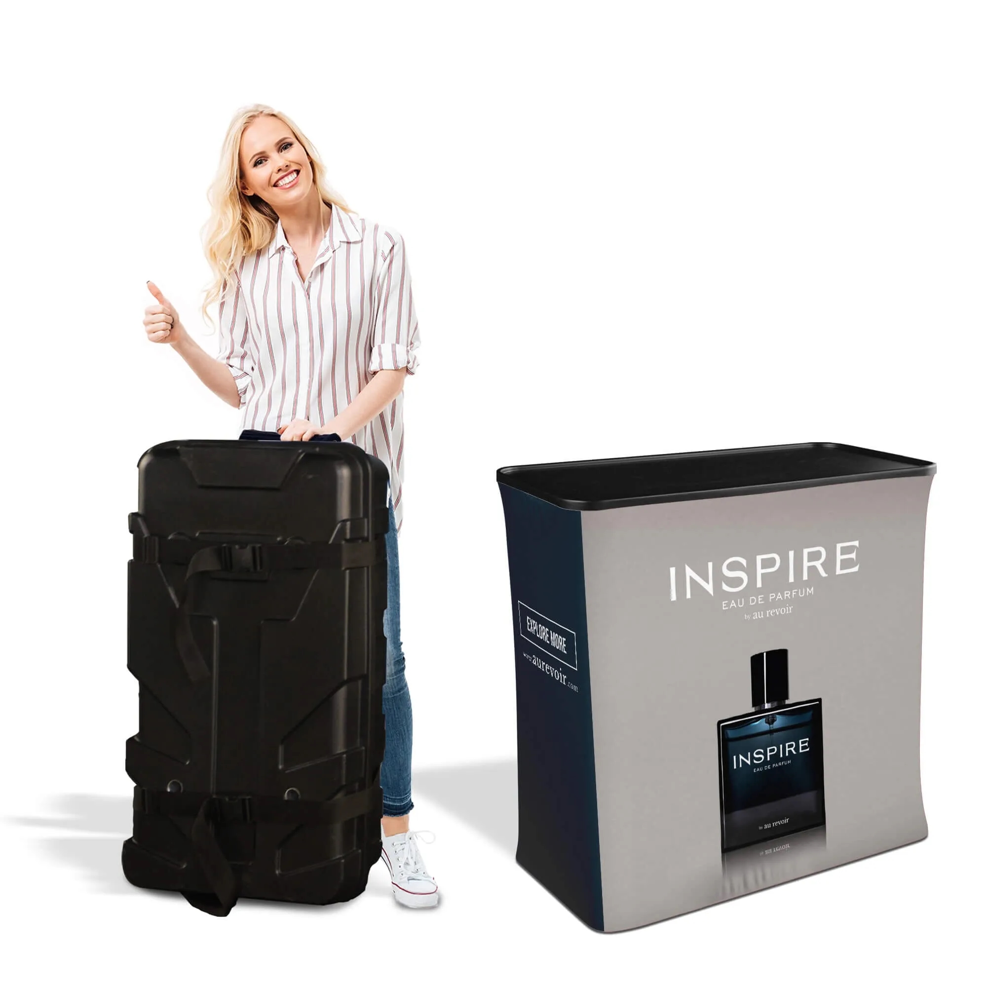 10ft Fastzip™ Media Stand Trade Show Booth 2