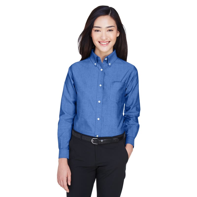 UltraClub Ladies' Classic Wrinkle-Resistant Long-Sleeve Oxford 13