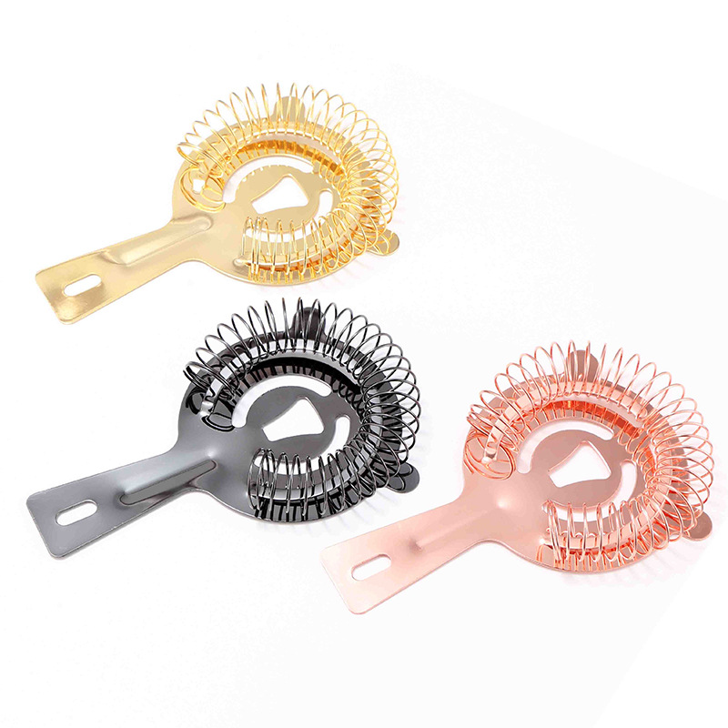 Stainless Steel Dual-Ear Cocktail Strainer with Ice Filter 4