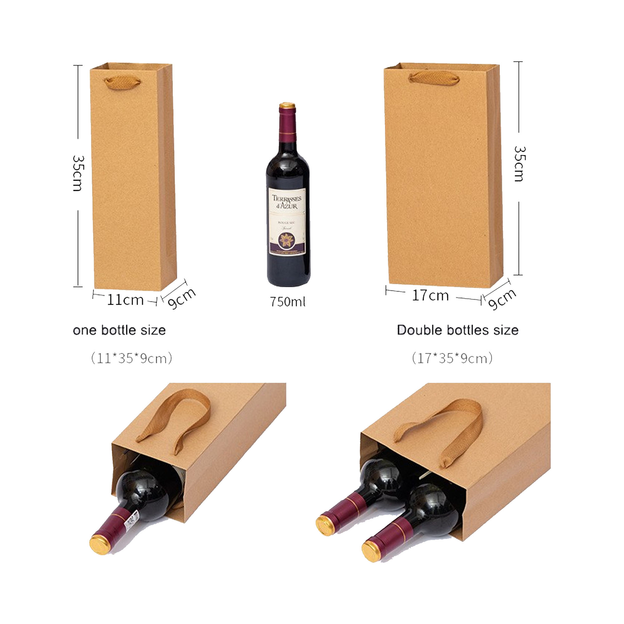 MOQ 25 pcs Premium Paper Wine Carrier Bag 1