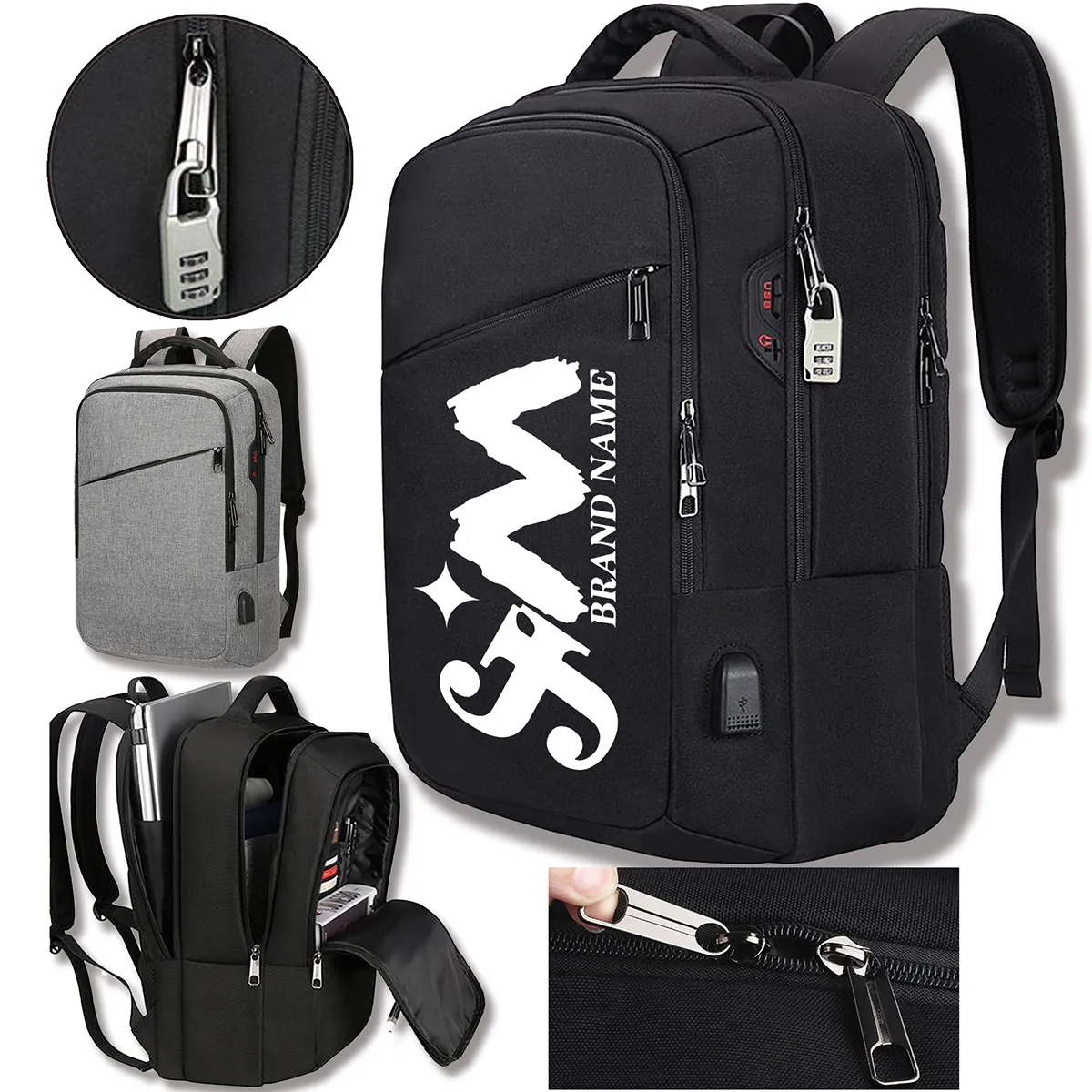 31L Anti Theft Business Travel Backpacks With Charging Port 3