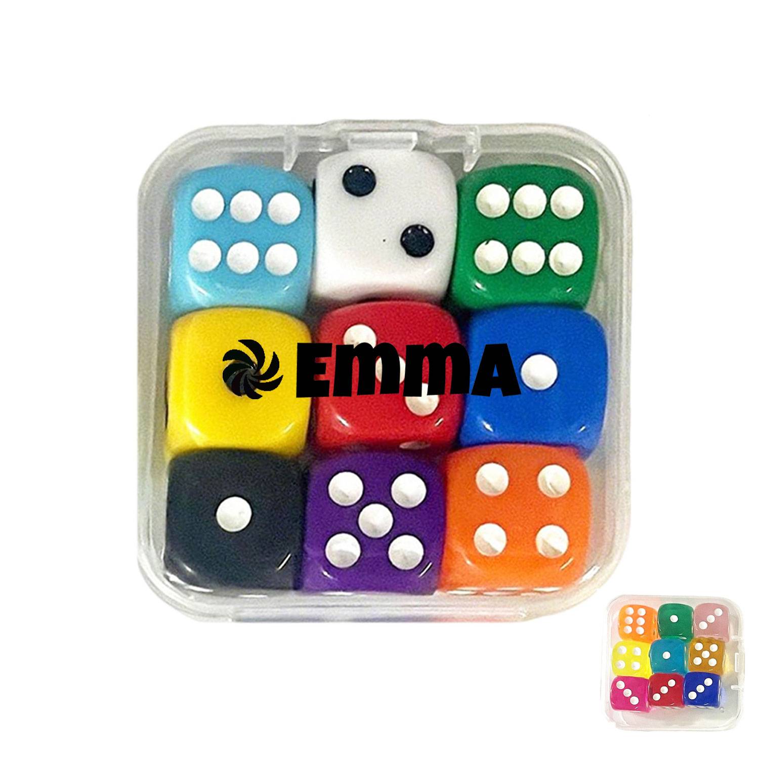 9-Pack Colorful Crystal Gaming Dice