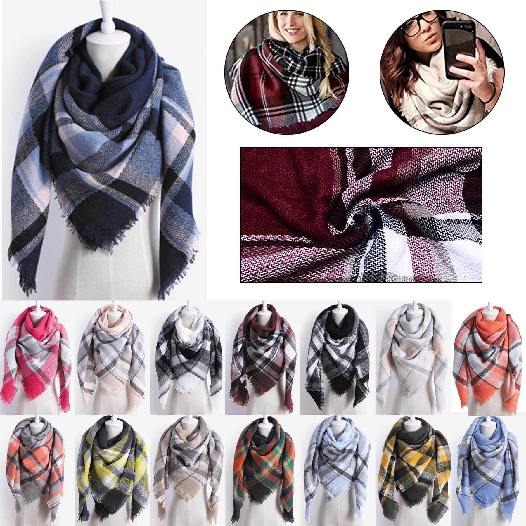 Women's Classic Plaid Scarf 2