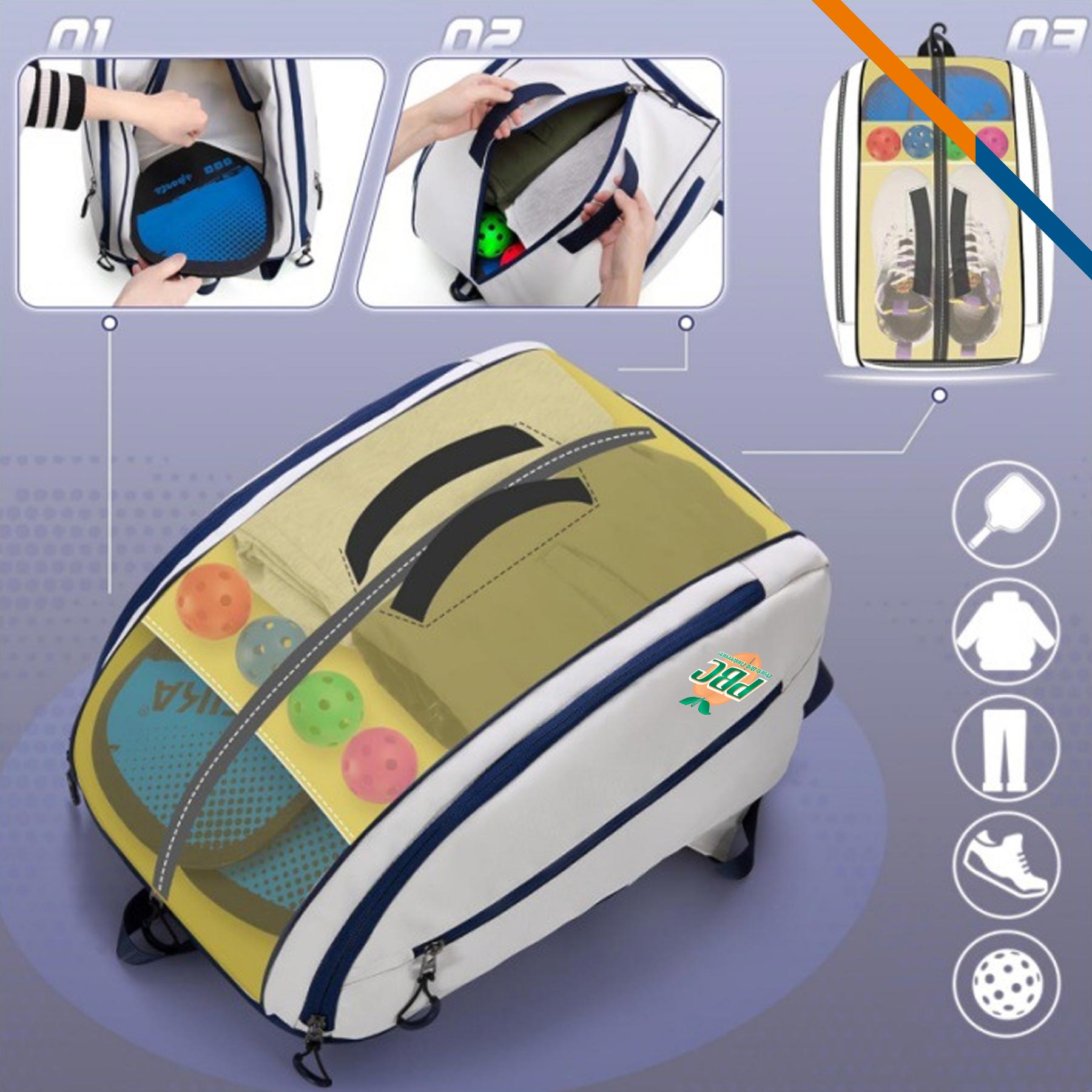 Vekan Nylon Pickleball Backpack 7