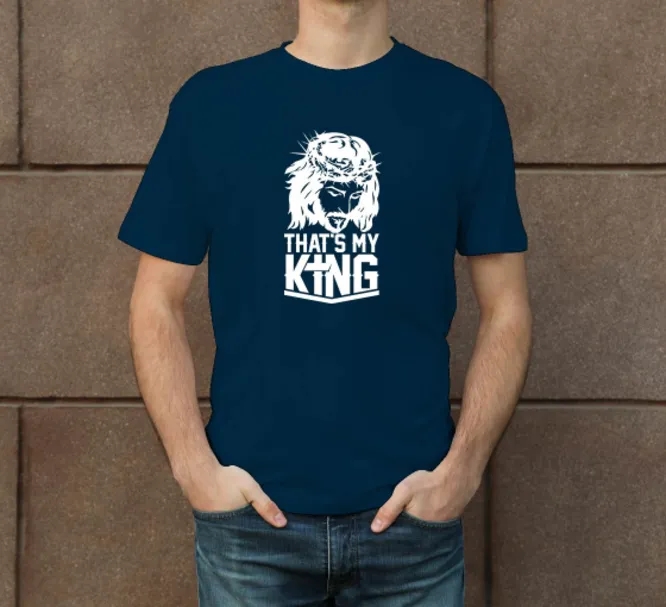 Men's Blue Printed T-Shirt - Crew Neck 2