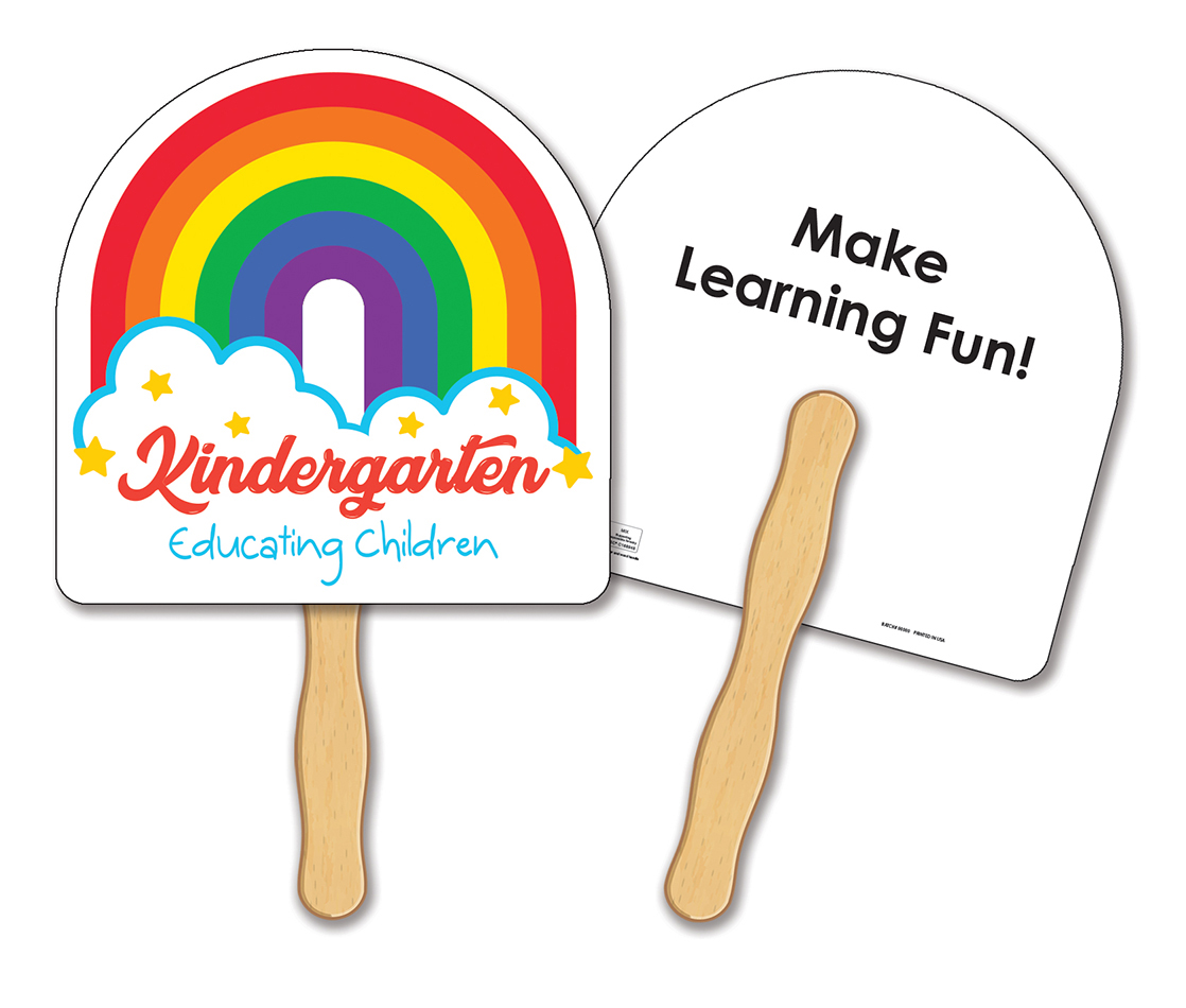 HAND FANS - Full Color, Rainbow Shaped Hand Fan 5