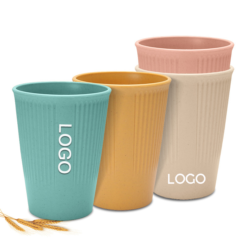 Reusable Wheat Straw Cup Unbreakable Travel Gargle Cup 6
