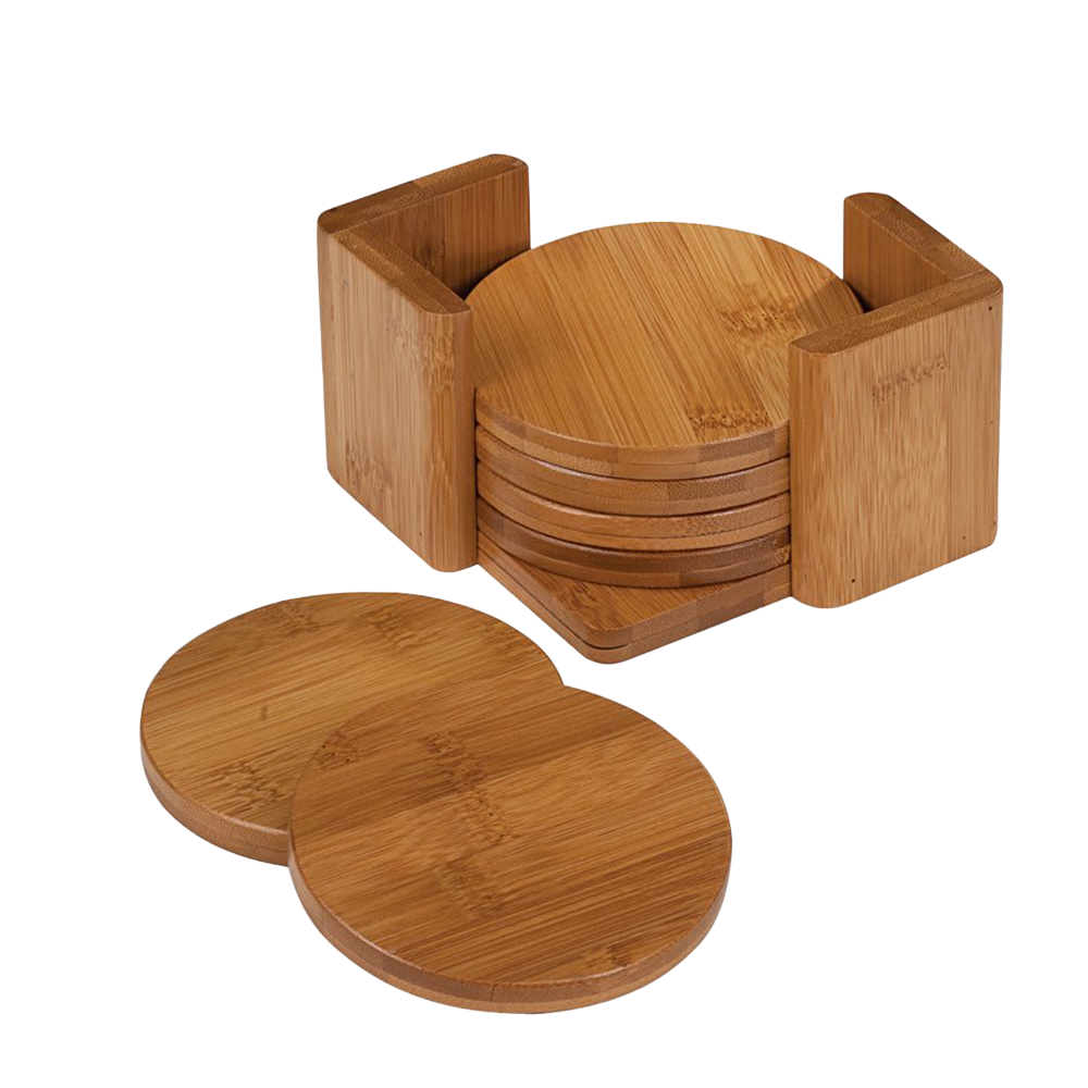 Unbranded 3 3/4 x 3 3/4 Square 6-Coaster Set with Holder 2