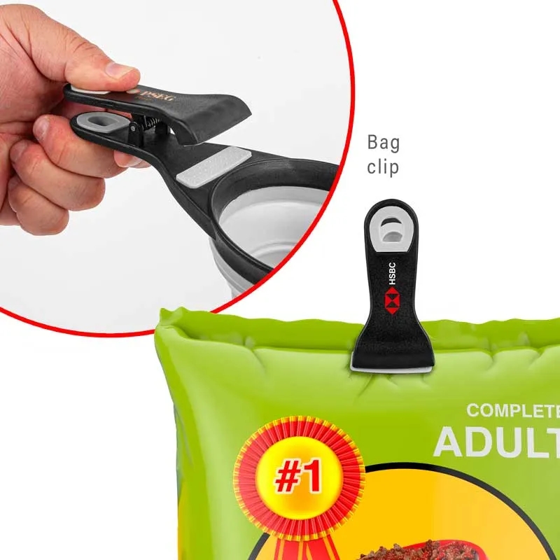 Collapsible Silicone Pet Food Scoop & Bag Clip 6