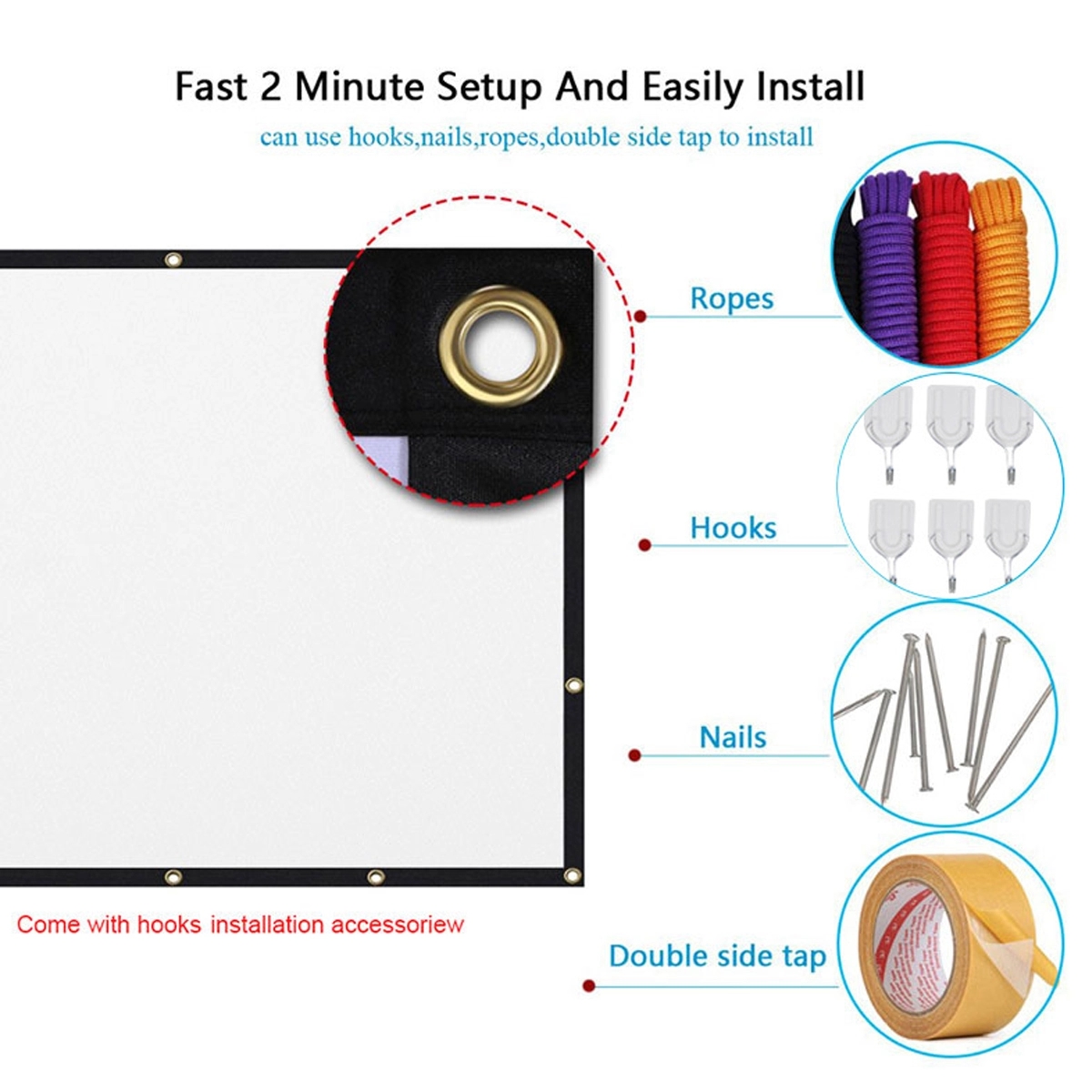 120" Portable Folding Soft Projector Screen 5