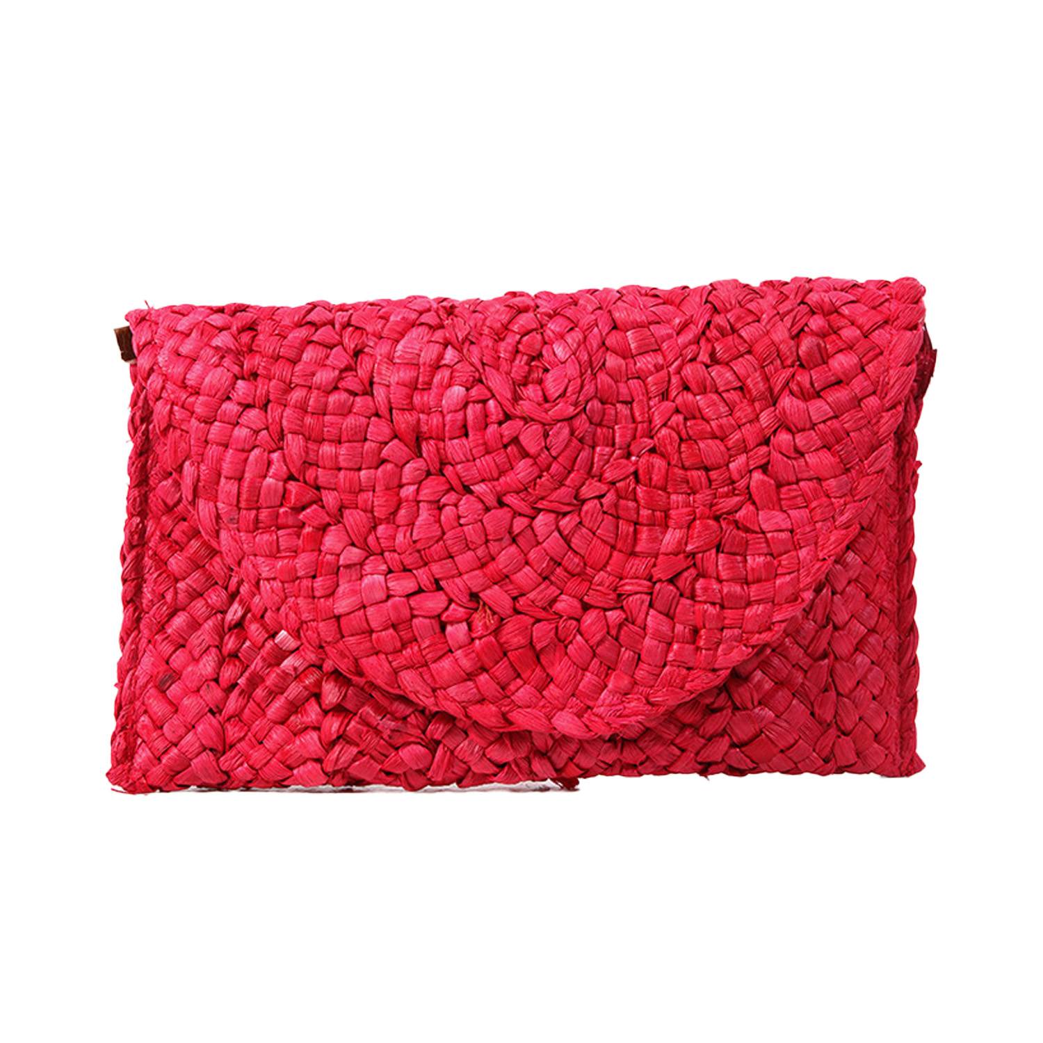 Magnetic Snap Straw Clutch Purse 3