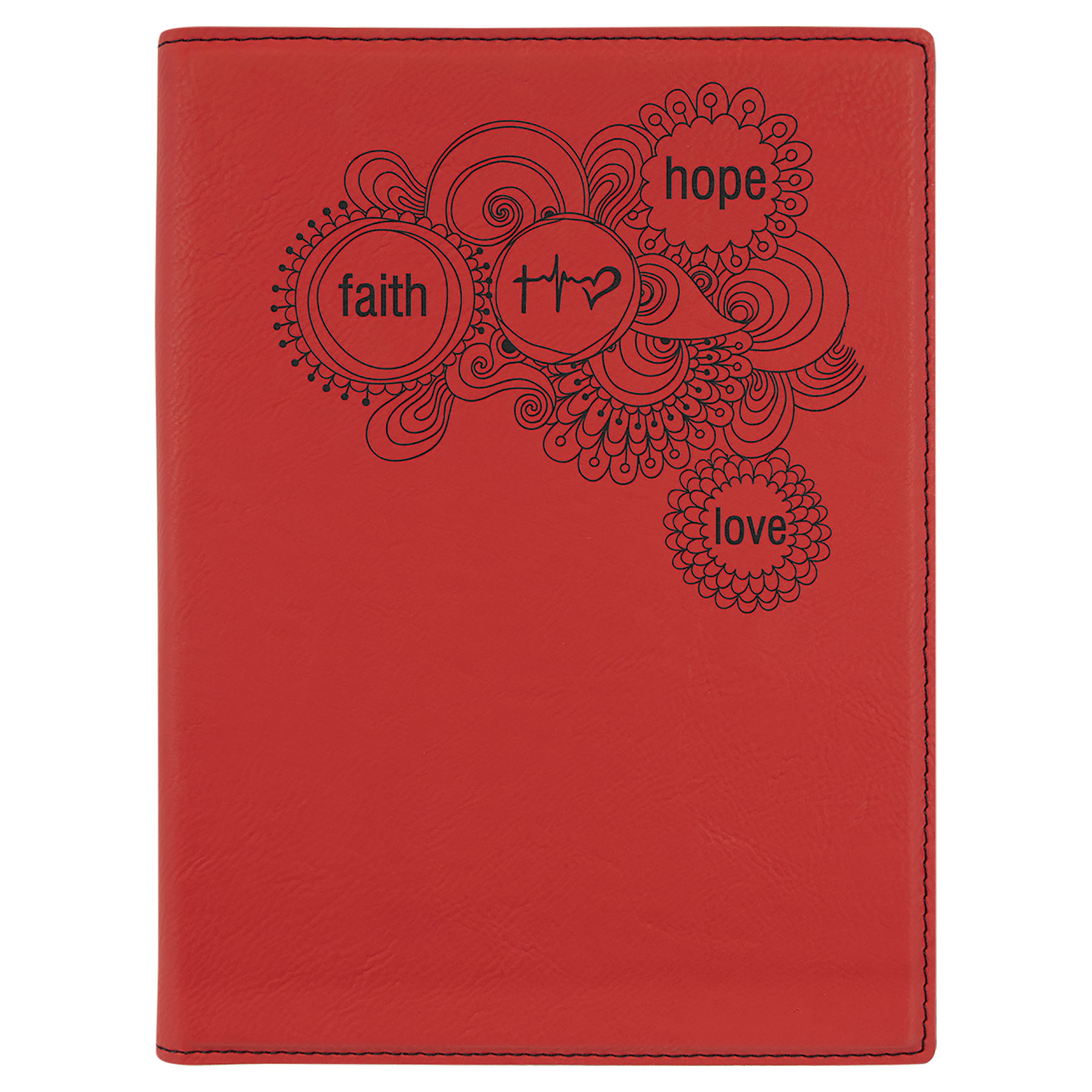 7" x 9" Red Leatherette Small Portfolio with Notepad 2