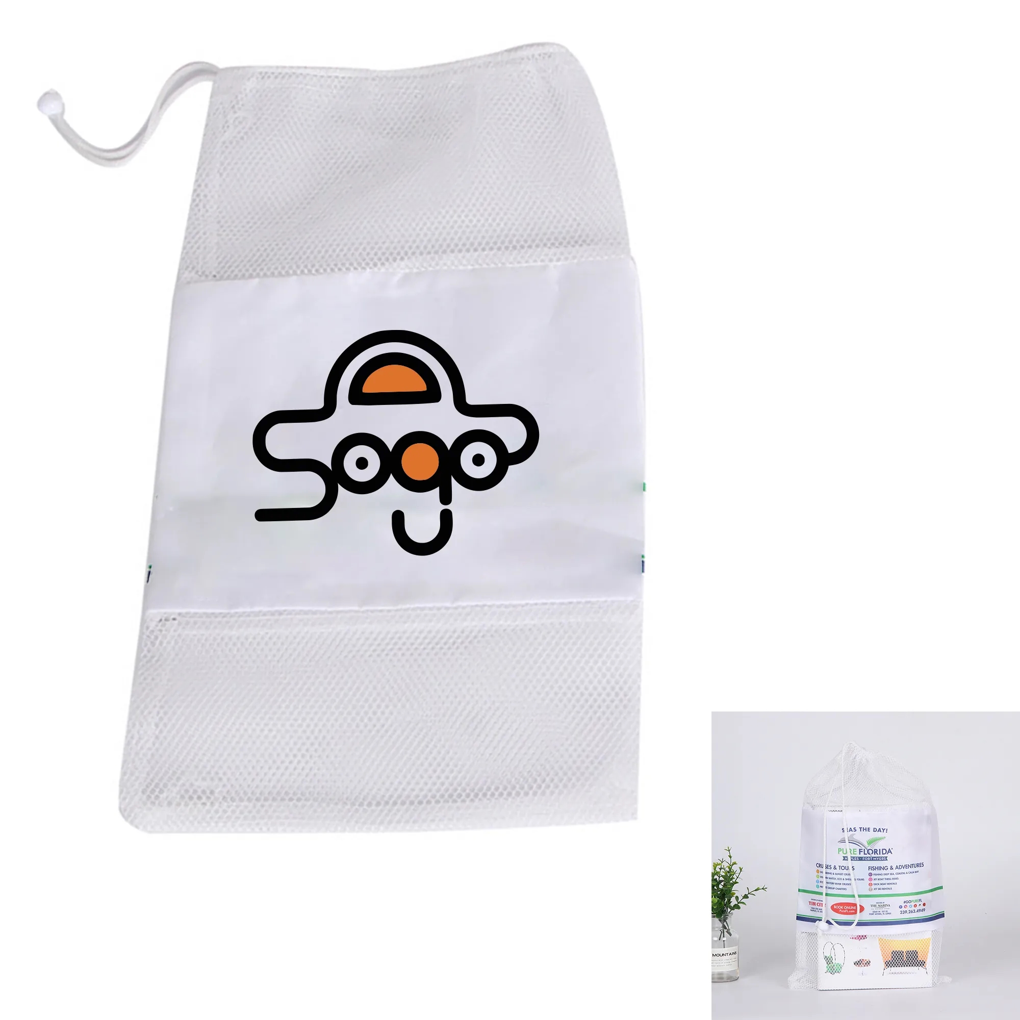 Full Color Polyester Drawstring Mesh Bag 2