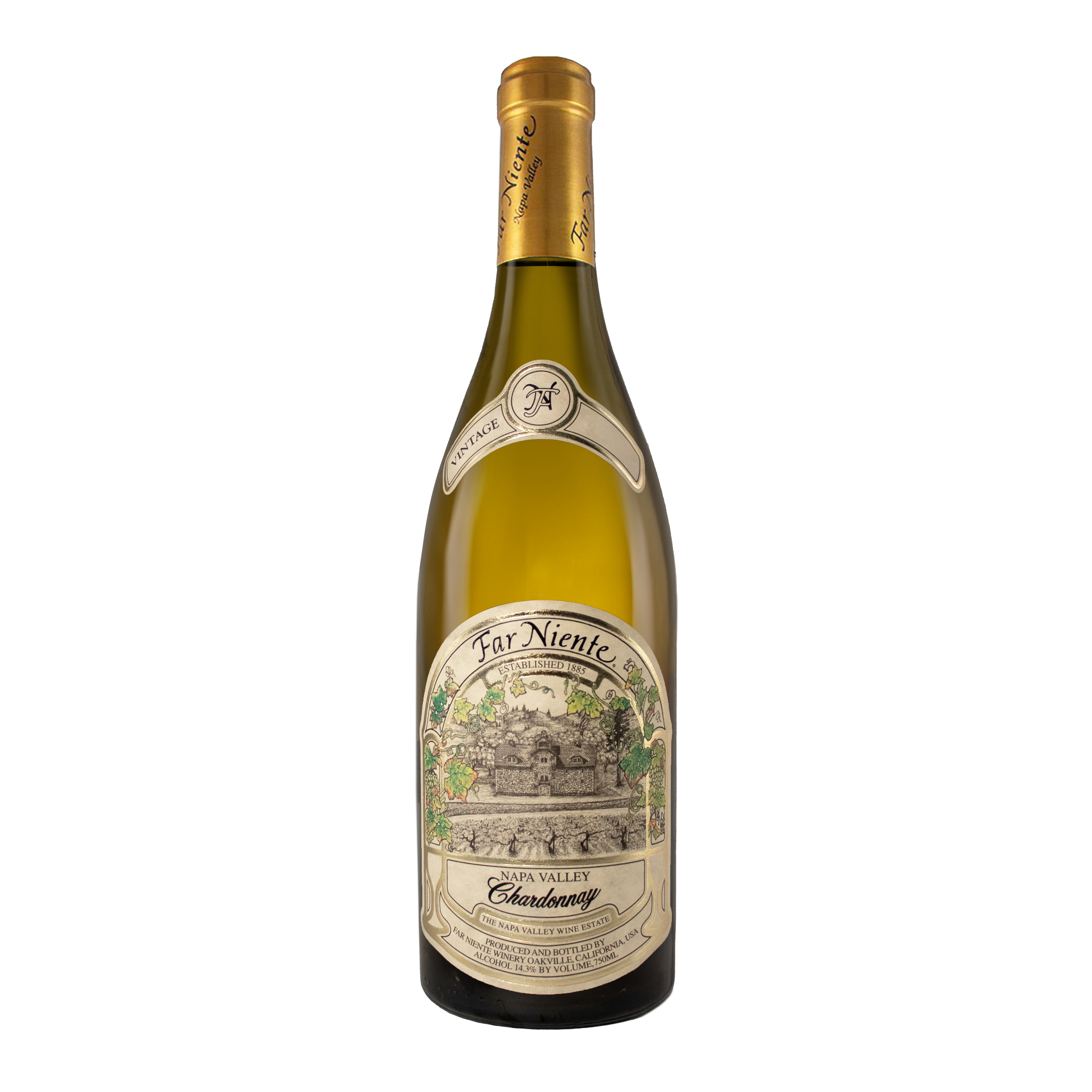 Etched Far Niente Chardonnay White Wine Bottle 1