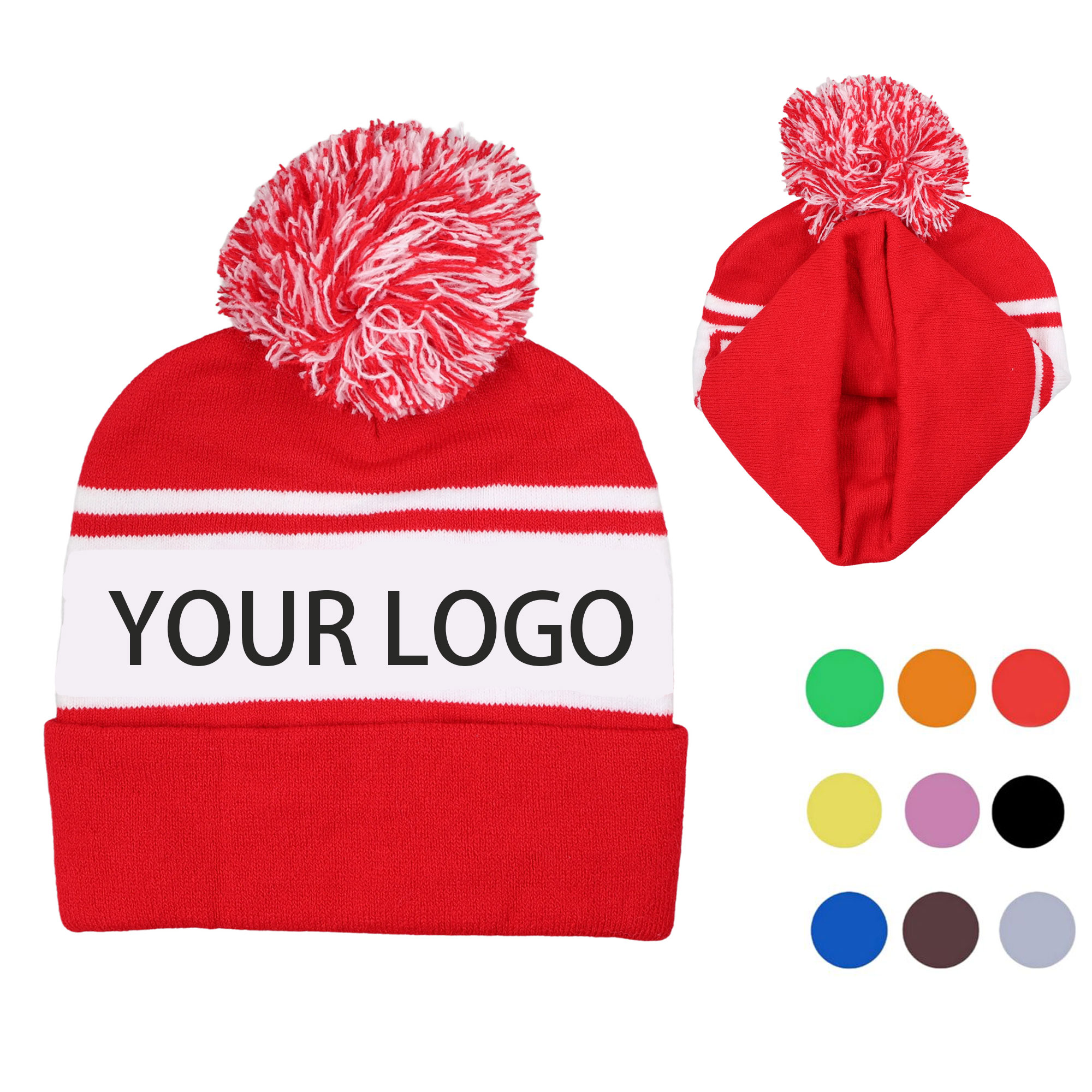 Winter Pom Knitted Hat Cap 2